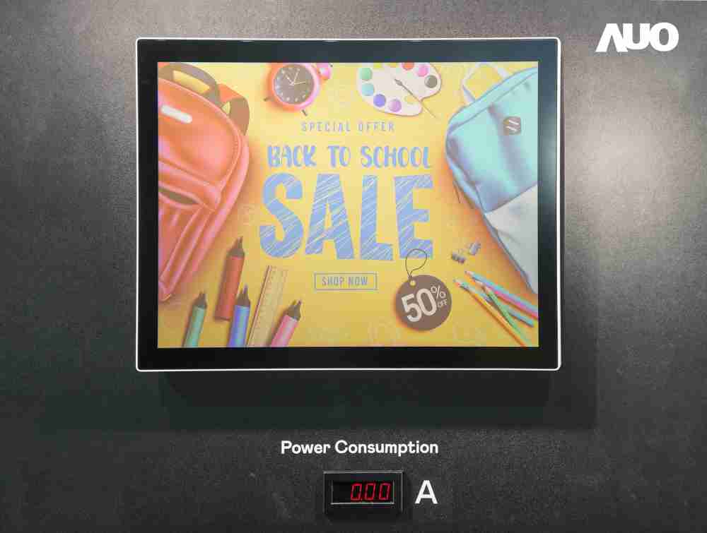 尊龙z6展示胆固醇液晶超低耗能户外全彩显示器，，，ChLC（胆固醇液晶）以双稳态技术使静态显示零功耗，，，，具省电、、、、高彩度、、环保的特性，，还整合软硬件系统解决方案，，，，可透过单一云端平台管理